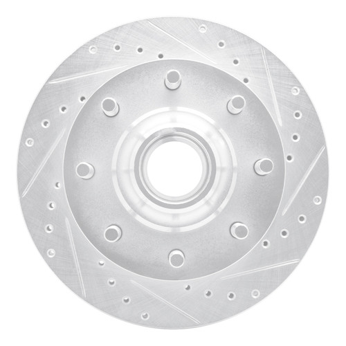 R1 71-95 Chevrolet G30 Front Right Drilled & Slotted Silver Brake Rotor