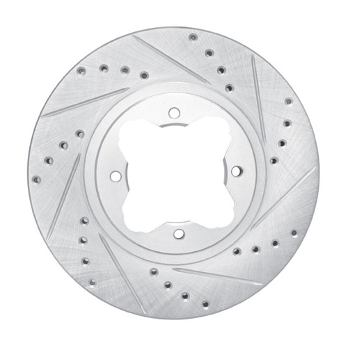 R1 91-97 Acura CL Front Right Drilled & Slotted Silver Brake Rotor