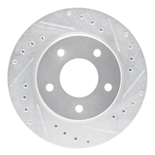 R1 88-96 Buick Regal Front Right Drilled & Slotted Silver Brake Rotor
