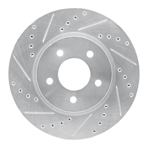 R1 05-12 Ford Escape Front Left Drilled & Slotted Silver Brake Rotor