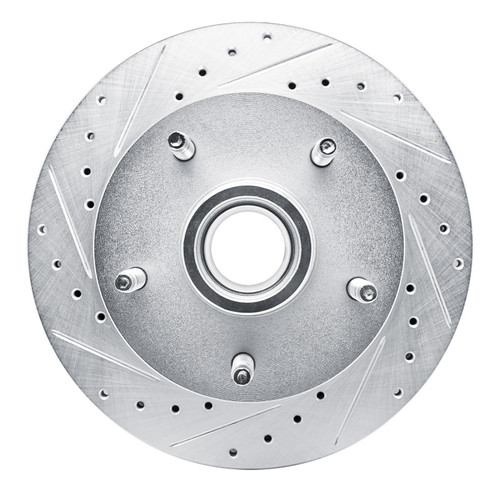 R1 94-99 Dodge Ram 1500 Pickup Front Left Drilled & Slotted Silver Brake Rotor