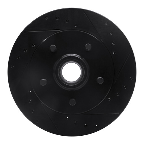 R1 1992-2002 Chevrolet Tahoe Front Right Drilled & Slotted Black Brake Rotor