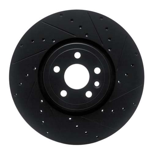 R1 2017-2020 Jaguar F-Pace Front Right Drilled & Slotted Black Brake Rotor
