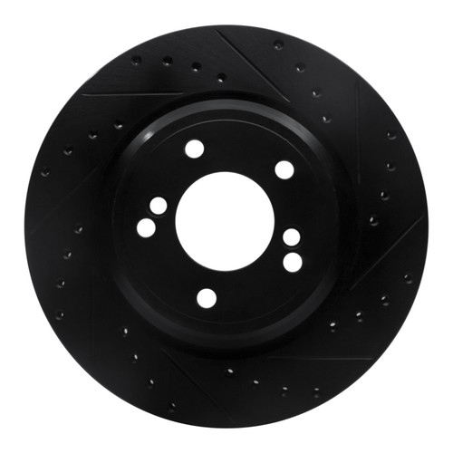 R1 00-06 BMW M3 Rear Right Drilled & Slotted Black Brake Rotor