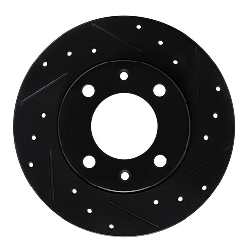R1 89-91 Peugeot 405 Rear Right Drilled & Slotted Black Brake Rotor