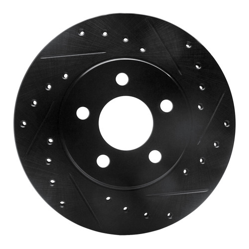 R1 95-99 Dodge Neon (USA/Canada) Front Right Drilled & Slotted Black Brake Rotor