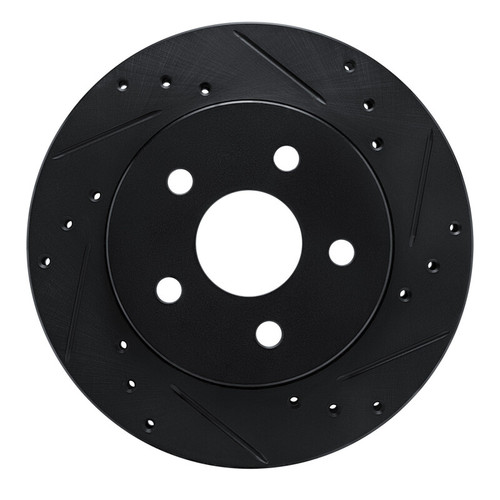 R1 88-90 Dodge Monaco Front Right Drilled & Slotted Black Brake Rotor