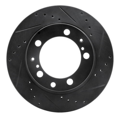 R1 87-97 Porsche 944 Except Turbo Rear Right Drilled & Slotted Black Brake Rotor