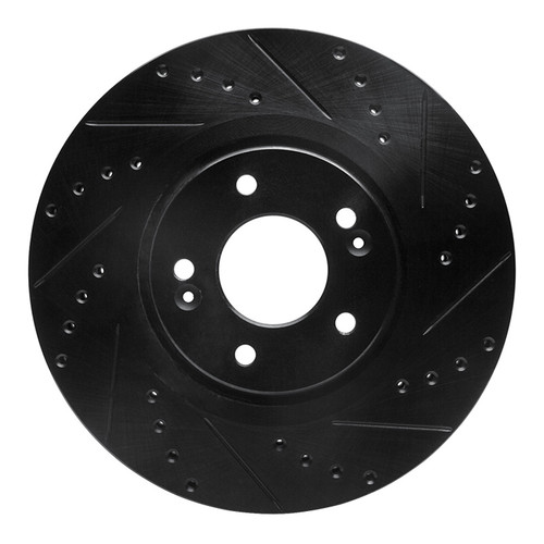 R1 15-20 Kia Sorento Front Right Drilled & Slotted Black Brake Rotor