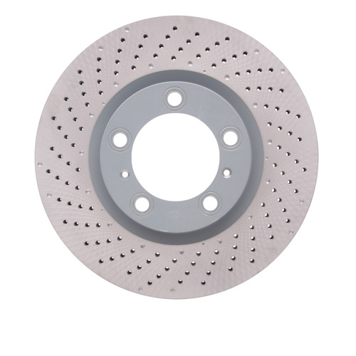 DFC 09-23 Porsche Cayman Left Front Drilled Hi-Carbon Alloy Geomet Coated Rotor