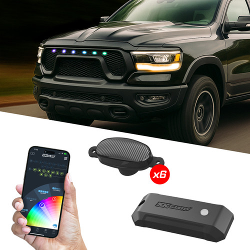 XK Glow XKmax Pre-Runner Style RGBW LED Grill Pods - 6pc