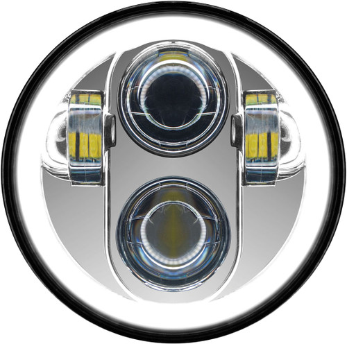 5 3/4" Led Headlight With Full Halo Chrome