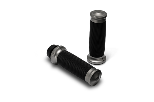Performance Machine 08-23 Touring, 16-24 Softail TBW Contour Handle Grip Set - Gun Metal Gray