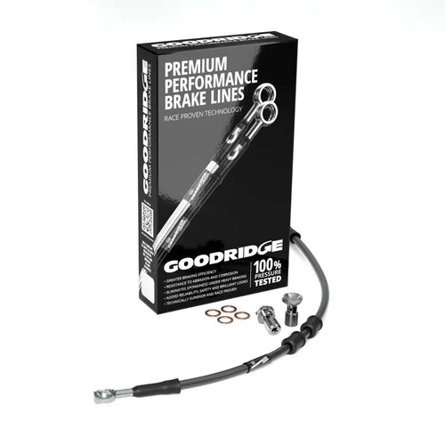Goodridge 99-09 HD FXSTB +2in Black Brake Line Kit w/Stainless Steel Fittings