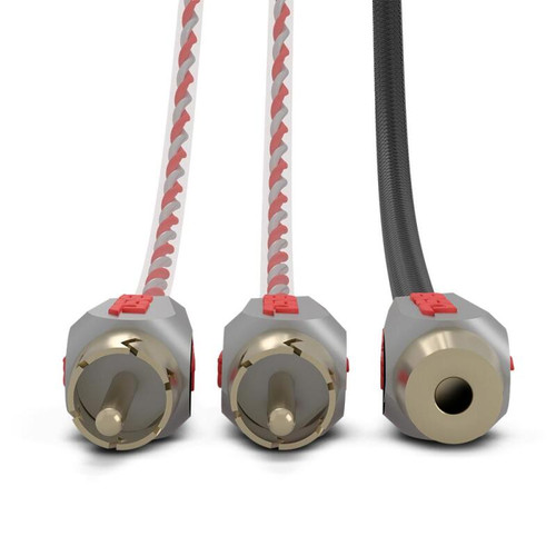 DS18 Level 3 RCA Wire Y Connector 1 Male to 2 Female Red