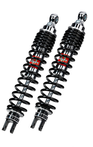 Bitubo WGE0 Twinshocks Adjustable: Spring Preload, Rebound, Black Spring