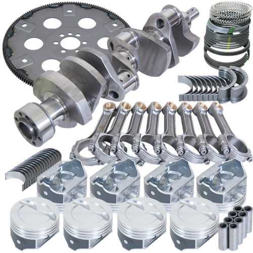 Eagle Chevy 350 1Pc 3.750in Crank 5.700in I-Beam Rod 4.000in Pistons Eagle 168 Tooth FP Bal Assembly
