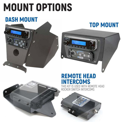 Rugged Radios Can-Am Mav X3 Comp Comm Kit w/ BT 2-Way Radio STX Stereo / G1 GMRS / Dash Mount