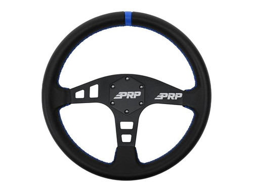 PRP Flat Leather Steering Wheel - Blue