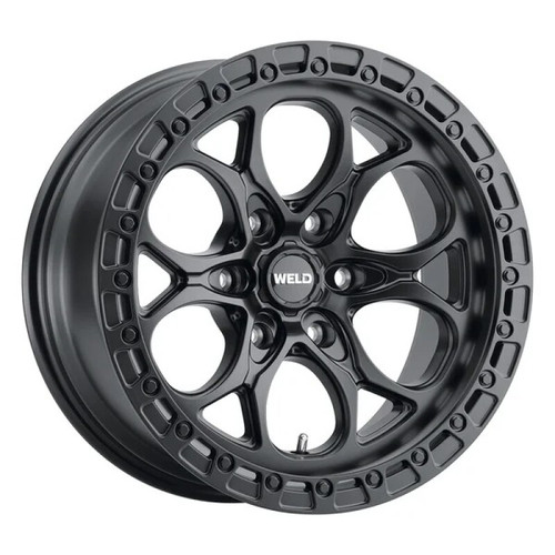 Weld 18x9 Ledge 6 6x135 ET00 BS 5.00 Satin Black / Satin Black Ring 87.1