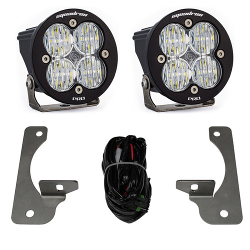 Baja Designs 07-09 Wrangler JK w/Premium Bumper Squadron R Pro Fog Pocket Kit - Clear