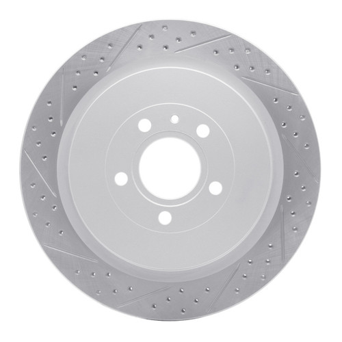 R1 13-14 Ford Mustang Rear Left Drilled & Slotted Geo-Carbon Rotor