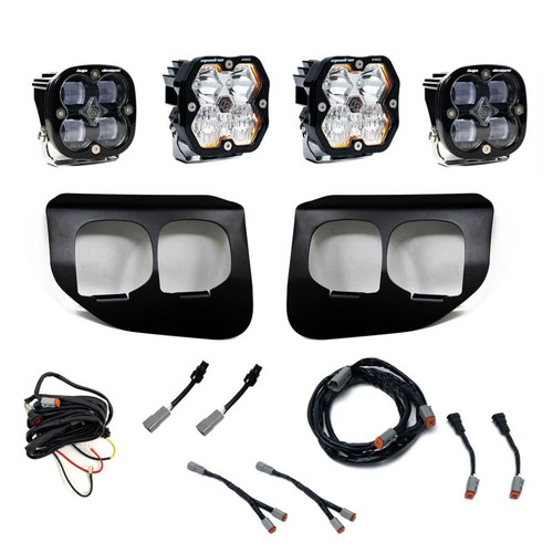 Baja Designs 20-22 Ford Super Duty Squadron 2.0 Pro/SAE Dual Fog Pocket Kit (Driving/Combo) - Clear
