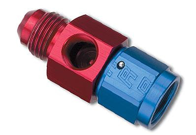 Russell Adapter Fitting -8 Female An To Holley Dual Feed 750 Through Domin. 1350 Male Blk Ano 2 Pk