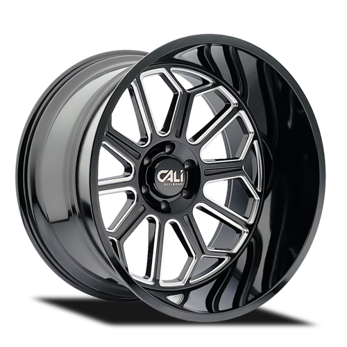 Cali Off-Road 9117 Auburn 22x12 / 6x135 BP / -51mm Offset / 87.1mm Hub Gloss Black Milled Wheel