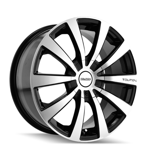 Touren 3130 TR3 15x7 / 5x112/115 BP / 40mm Offset / 72.62mm Hub Gloss Black Machined Wheel