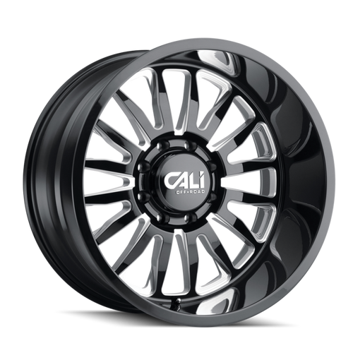 Cali Off-Road 9110 Summit 20x12 / 8x170 BP / -51mm Offset / 125.2mm Hub Gloss Black Milled Wheel