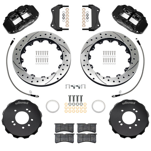 Wilwood 99-02 Nissan Skyline Superlite 6R Front BBK w/ 12.88in D/S Rotors & Flexlines - Black