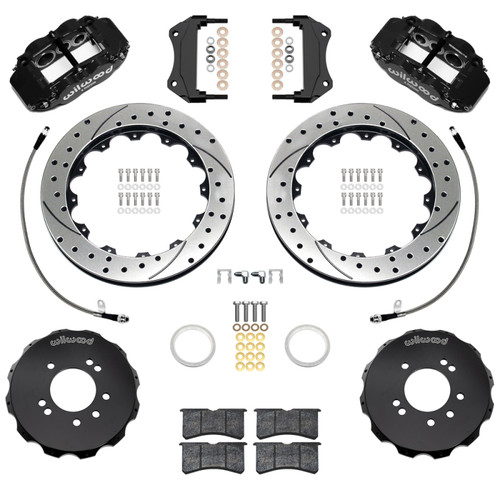 Wilwood 95-98 Nissan Skyline Superlite 6R Front BBK w/ 12.88in D/S Rotors & Flexlines - Black