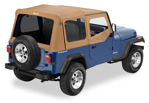 Bestop 88-95 Jeep Wrangler YJ Replace A-Top (Spice Sailcloth Tinted Windows Upper Door Skins )