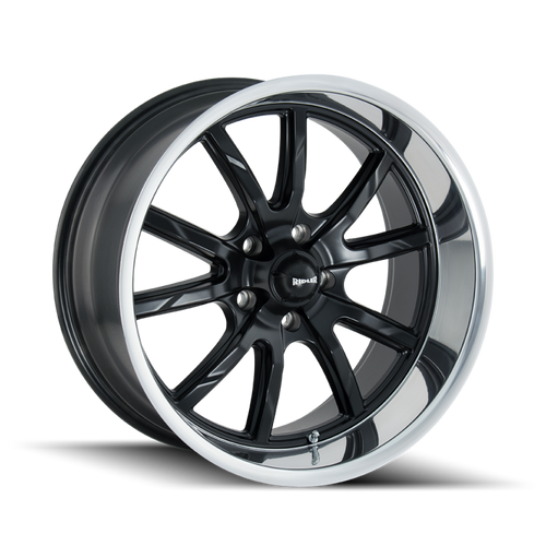 Ridler 650 17x7 / 5x120.65 BP / 0mm Offset / 83.82mm Hub Matte Black Polished Wheel