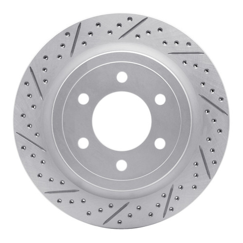 R1 18-21 Ford F-150 4WD Rear Left Drilled & Slotted Geo-Carbon Rotor