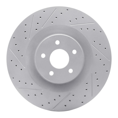 R1 16-18 Ford Focus Front Left Drilled & Slotted Geo-Carbon Rotor