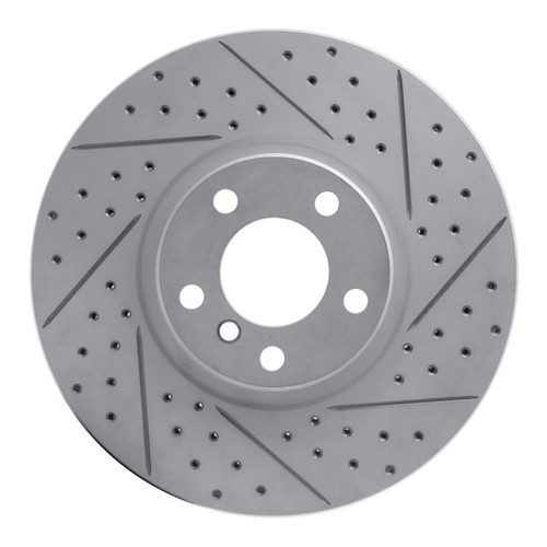 R1 07-18 BMW X6 Front Right Drilled & Slotted Geo-Carbon Rotor
