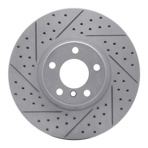 R1 07-18 BMW X5 Front Left Drilled & Slotted Geo-Carbon Rotor
