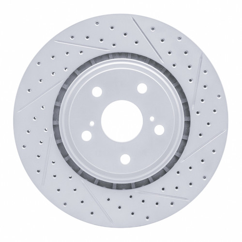 R1 08-21 Lexus Nx300 Front Right Drilled & Slotted Geo-Carbon Rotor