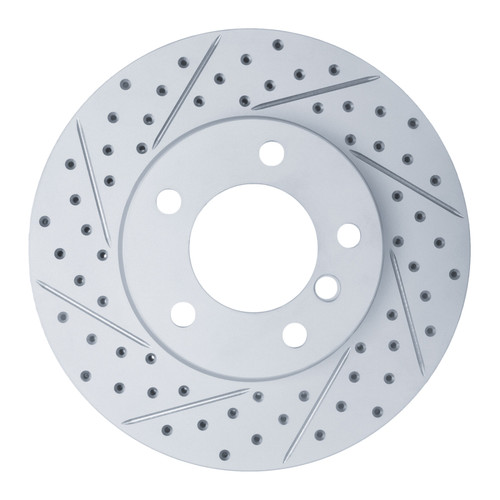 R1 06-13 BMW 128I Front Left Drilled & Slotted Geo-Carbon Rotor