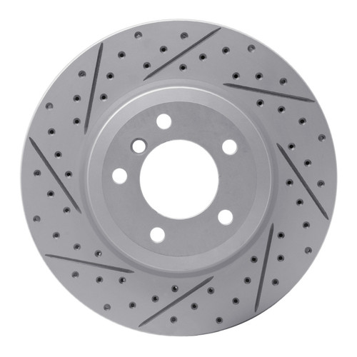 R1 01-08 BMW 330I Front Right Drilled & Slotted Geo-Carbon Rotor