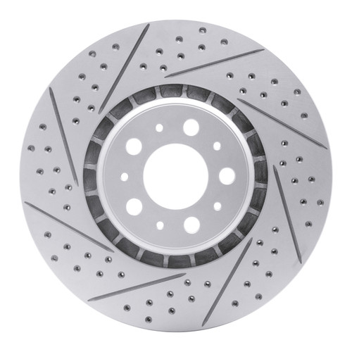 R1 03-09 Volvo Xc90 Front Left Drilled & Slotted Geo-Carbon Rotor