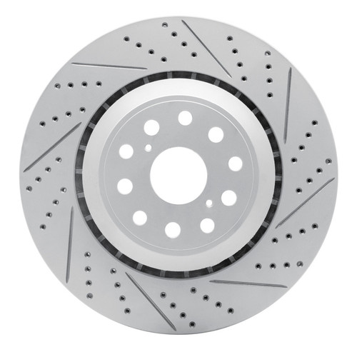 R1 07-23 Lexus Ls500 Right Front Drilled & Slotted Geo-Carbon Rotor