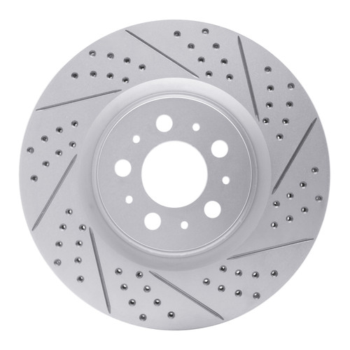 R1 04-07 Volvo V70 Front Right Drilled & Slotted Geo-Carbon Rotor