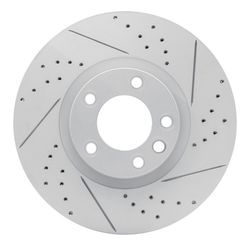 R1 11-18 Porsche Cayenne Left Front Drilled & Slotted Geo-Carbon Rotor