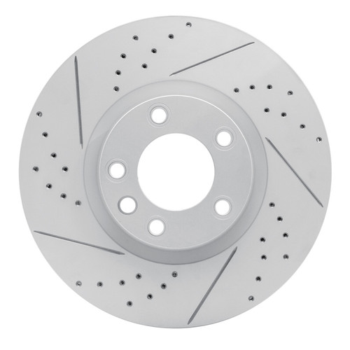 R1 11-18 Porsche Cayenne Right Front Drilled & Slotted Geo-Carbon Rotor