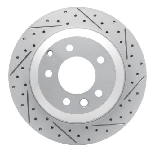R1 03-18 Audi Q7 Rear Right Drilled & Slotted Geo-Carbon Rotor