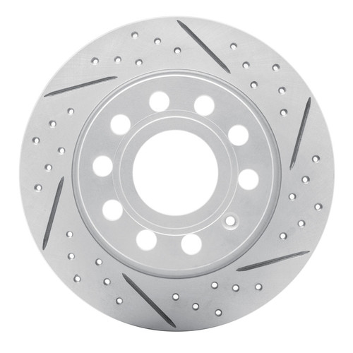 R1 10-19 Audi A3 Rear Right Drilled & Slotted Geo-Carbon Rotor