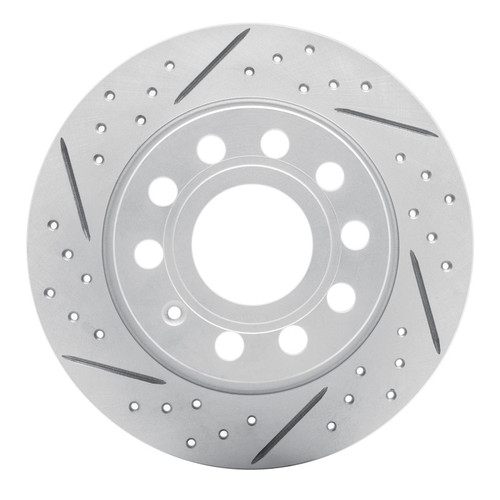 R1 10-19 Audi A3 Rear Left Drilled & Slotted Geo-Carbon Rotor